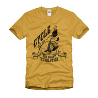 Cycle and ride in the Silent Revolution t-shirt