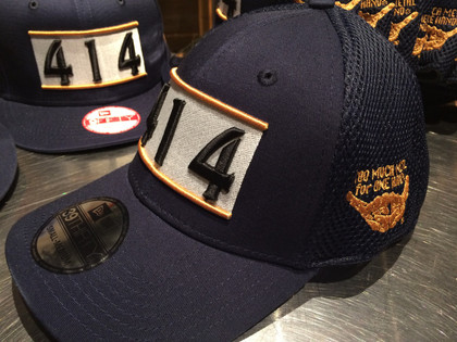  414 Milwaukee Navy New Era hat flex   