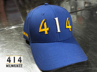 Adjustable, snap back hat. 414 baseball. The official home team hat for Milwaukee baseball. The boys and girls of summer. It's that time of the year when we push for our home team. These caps are the 100% oxford lightweight cotton. 