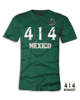 414 Mexico t-shirt version 2.0 Cuatro uno Cuatro Milwaukee shirt. 4.2 oz., 100% airlume combed and ringspun cotton, 32 singles