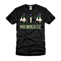 Proud to announce the 414 Milwaukee Basketball Rainbow collection. This is a tribute shirt to the proud history and the future of the Milwaukee Bucks. The current rainbow features a vibrant color pattern symbolizing the city of the future . Be proud of the city of Milwaukee and its basketball team. 