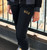 414 Black and Gold Track Womens Pant. Gold embroidery. Slim fit. Full zip with ribbed stand-up collar. 52% cotton, 48% recycled polyester doubleknit. Front zip pockets