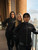 414 Black and Gold Track Womens. Gold embroidery. 414 arm length tape. Slim fit. Full zip with ribbed stand-up collar. 52% cotton, 48% recycled polyester doubleknit. Front zip pockets