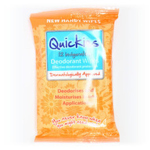 Quickies Invigorating Deodorant Travel Wipes 12s