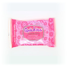 Quickies Alcohol Free Hand & Nail Cleansing Travel Wipes 12s