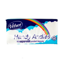 Velvet Handy Andies Super Soft Pocket Travel tissues 10s