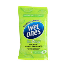 Wet Ones Be Zingy Uplifting Travel Wipes 12s