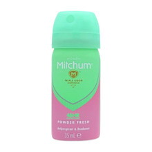 Mitchum Women Powder Fresh 48H Mini Deodorant AP Spray 35ml Travel Size