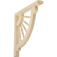 1 1/2"W x 12"D x 12"H Crendon Wagon Wheel Bracket, Rubberwood