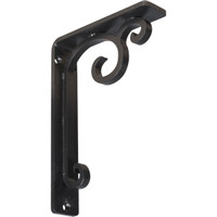 1 1/2"W  x 5 1/2"D x 8"H Attica Single, Wrought Iron Bracket, (Single center brace)
