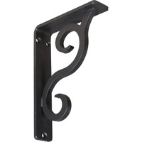 1 1/2"W  x 5 1/2"D x 8"H Bedford Single, Wrought Iron Bracket, (Single center brace)