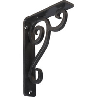 1 1/2"W  x 5 1/2"D x 8"H Devon Single, Wrought Iron Bracket, (Single center brace)