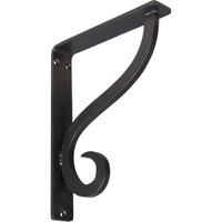 1 1/2"W  x 7 1/2"D x 10"H Ashford Single, Wrought Iron Bracket, (Single center brace)