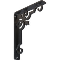 1 1/2"W  x 7 1/2"D x 10"H Emery Single, Wrought Iron Bracket, (Single center brace)