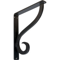 1 1/2"W  x 10"D x 12"H Ashford Single, Wrought Iron Bracket, (Single center brace)