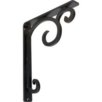 1 1/2"W  x 10"D x 12"H Attica Single, Wrought Iron Bracket, (Single center brace)
