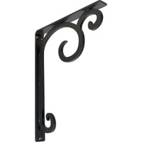 1 1/2"W  x 12"D x 15"H Attica Single, Wrought Iron Bracket, (Single center brace)