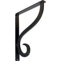 1 1/2"W  x 12"D x 15"H Ashford Single, Wrought Iron Bracket, (Single center brace)
