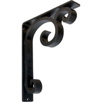 2"W  x 10"D x 12"H Attica Triple, Wrought Iron Bracket, (Triple center brace)