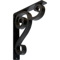 2"W  x 10"D x 12"H Devon Triple, Wrought Iron Bracket, (Triple center brace)