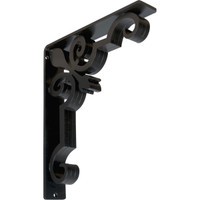 2"W  x 10"D x 12"H Emery Triple, Wrought Iron Bracket, (Triple center brace)
