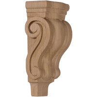 3"W x 1 3/4"D x 6"H Extra Small Tradtional Pilaster Corbel, Mahogany