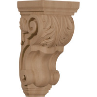 4 1/2"W x 5"D x 10"H Medium Traditional Acanthus Corbel, Cherry