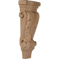 4 3/4"W x 1 3/4"D x 10"H Small Acanthus Pilaster Wood Corbel, Maple