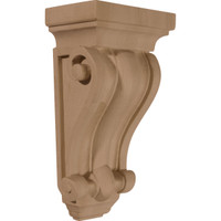 5"W x 3 1/4"D x 9 1/2"H Cole Pilaster Wood Corbel, Rubberwood