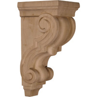 4 1/2"W x 5"D x 10"H Medium Traditional Wood Corbel, Walnut