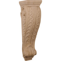 9"W x 10"D x 34"H Super Jumbo Acanthus Wood Corbel, Mahogany