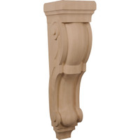 9"W x 10"D x 34"H Super Jumbo Traditional Wood Corbel, Red Oak