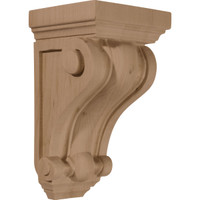 4"W x 4"D x 7 1/2"H Devon Traditional Wood Corbel, Rubberwood