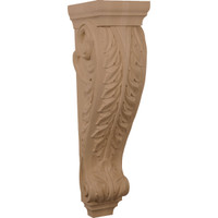 8"W x 9"D x 30"H Large Jumbo Acanthus Wood Corbel, Alder