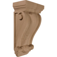 7 1/2"W x 4 1/2"D x 14"H Cole Pilaster Wood Corbel, Red Oak