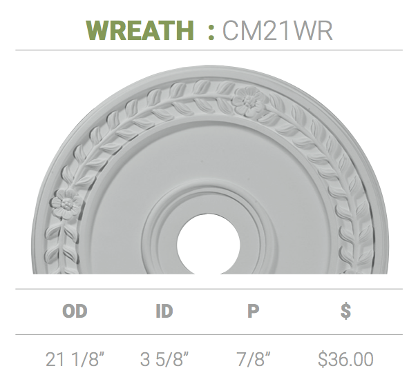 Ceiling Medallion Cm21wr Wreath