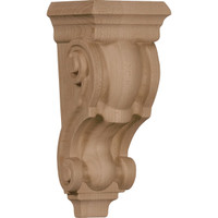 3 1/2"W x 3"D x 7"H Small Traditional Corbel, Walnut