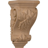 3 1/2"W x 4"D x 7"H Small Grape Corbel, Mahogany