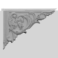 8 5/8"W x 6 1/4"H x 5/8"D Flower Stair Bracket, Right