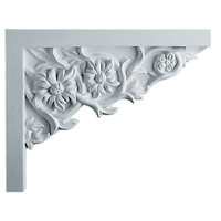 9"W  x 7 1/4"H x  5/8"P Floral Small Stair Bracket, Right