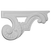 12 3/8"W x 6 5/8"H x 3/4"D Scroll Stair Bracket, Right