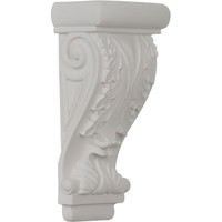3 5/8"W x 2 1/8"P x 7"H Leaf Corbel