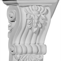 4 1/8"W x 3"D x 5 3/4"H Leandros Fluted Leaf Corbel