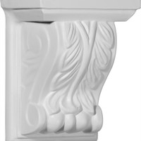 5"W x 3 1/2"D x 6 1/4"H Nicole Acanthus Leaf Corbel
