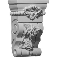 6 1/2"W x 3 5/8"D x 10 1/8"H Rose Corbel