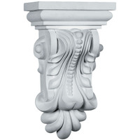 7 7/8"W x 5 1/8"D x 13 3/8"H Beaded with Leaves Corbel