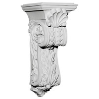 7 7/8"W x 8 3/4"D x 18 1/4"H Scroll Leaf Corbel