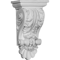 8"W x 5"D x 14 7/8"H Acanthus Shell Corbel