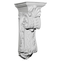 10 3/8"W x 11 5/8"D x 25 1/2"H Scroll Leaf Corbel
