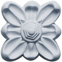 3 7/8"W x 3 7/8"H x 3/4"P Emery Flower Rosette